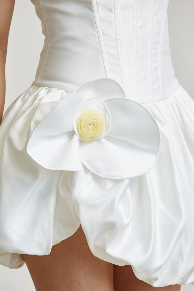 Flora Flare Satin Corset Dress